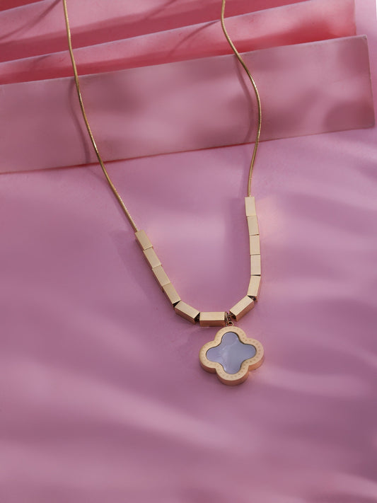 White Clover Charm Necklace