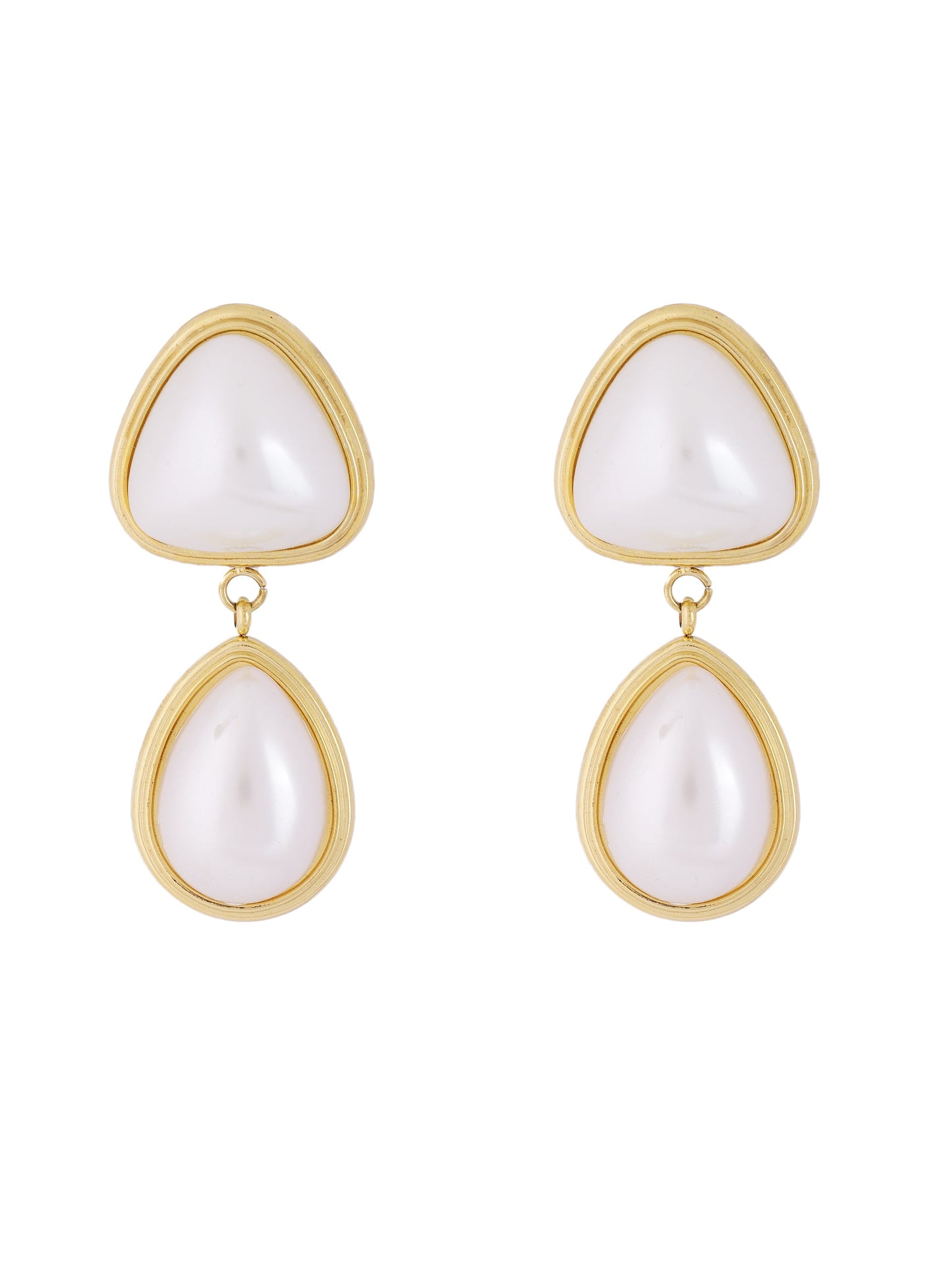Golden Dewdrop Pearl Earrings