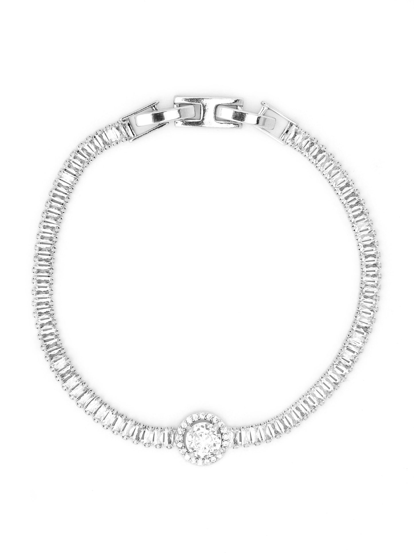 American Diamond Halo Charm Bracelet