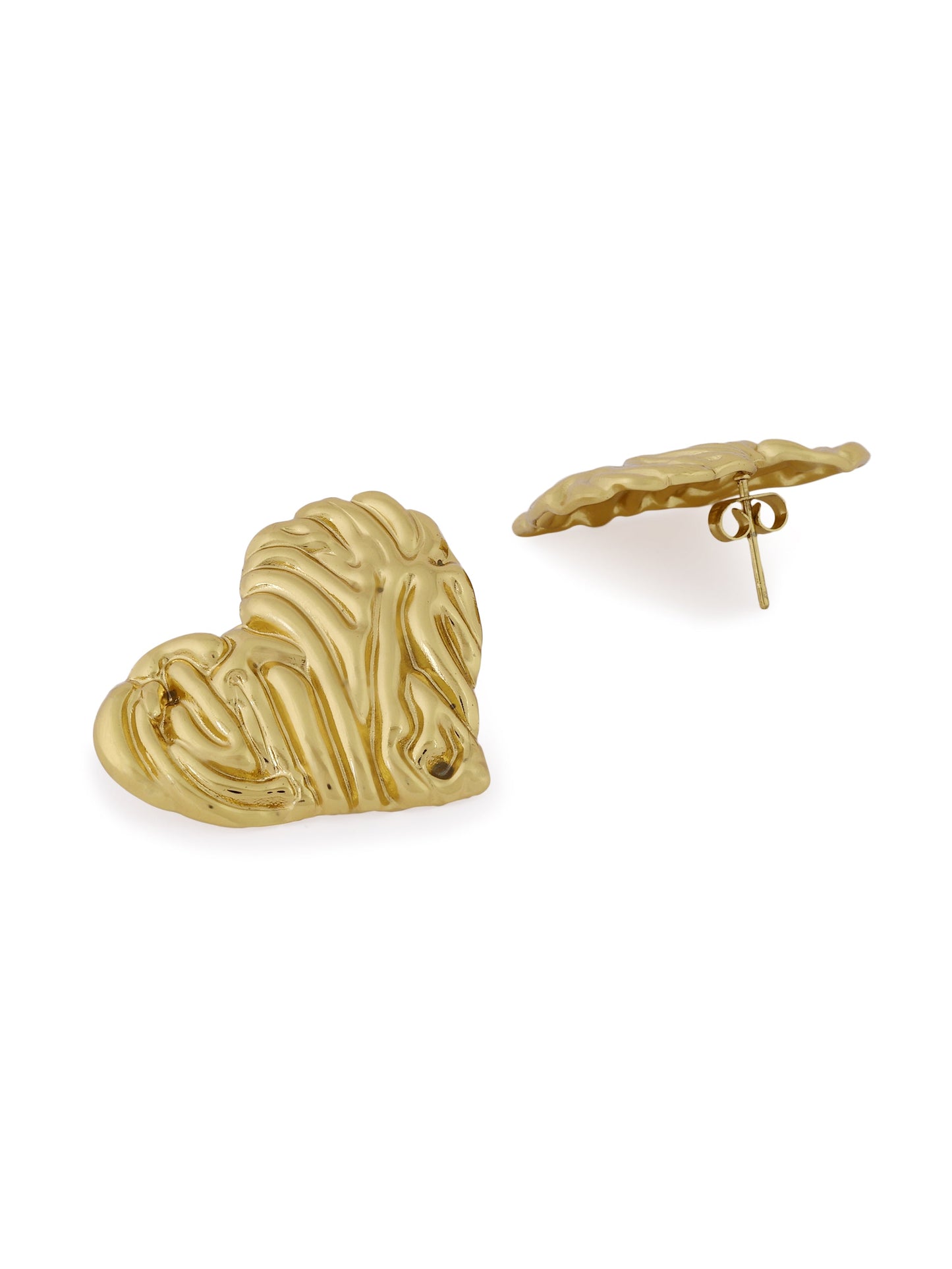 Gold Heart Chunky Studs