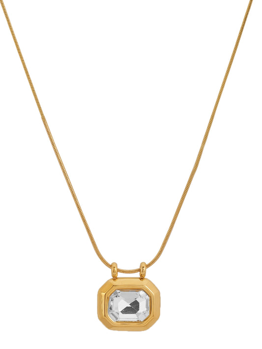 Octagon Stone Pendant Necklace