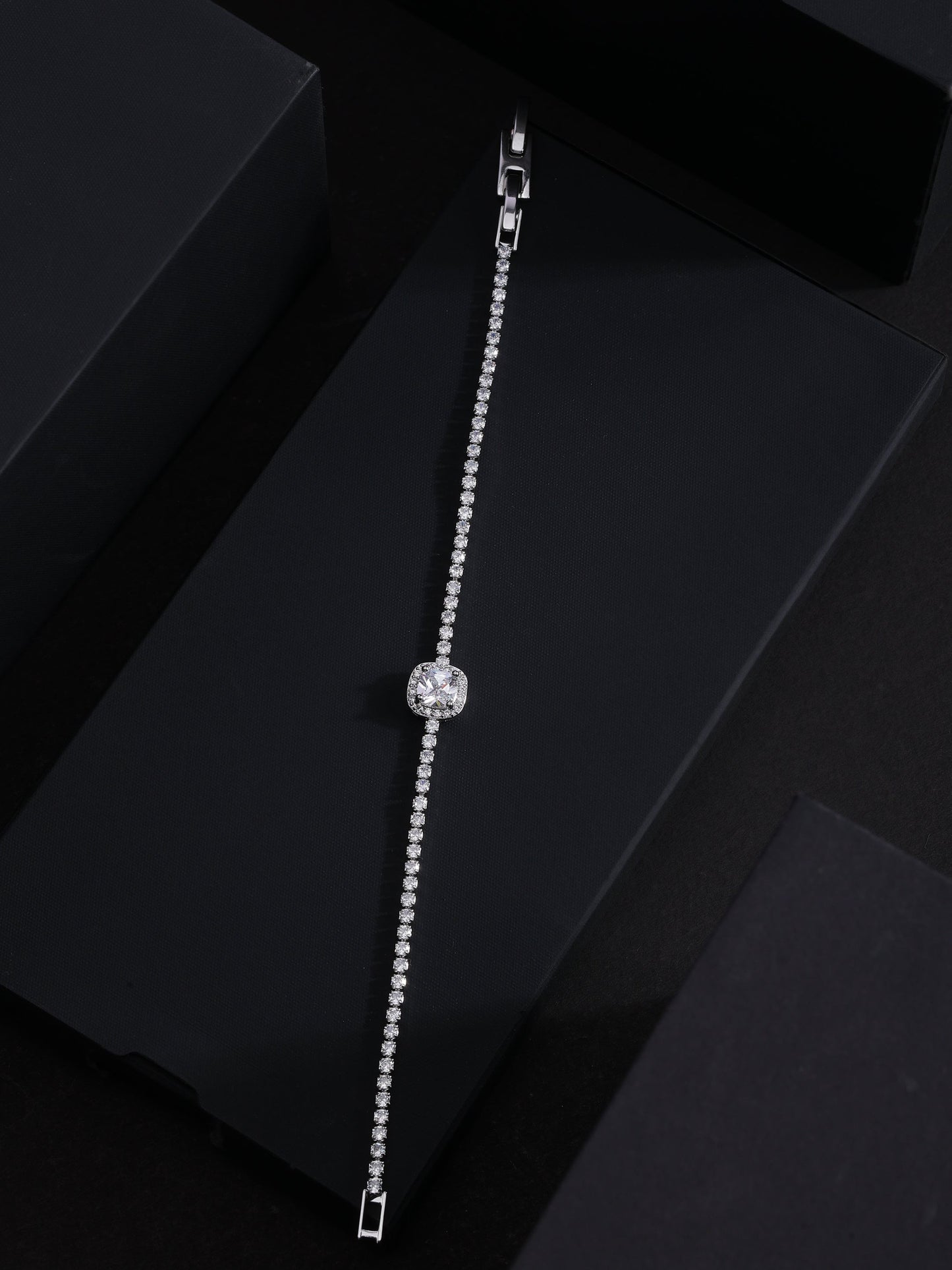 Cushion Cut Halo Tennis Bracelet