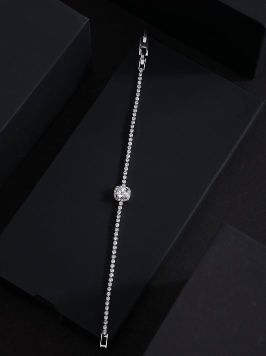 Cushion Cut Halo Tennis Bracelet