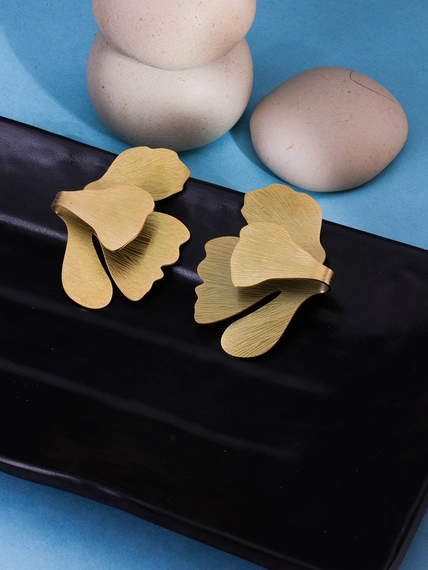 Gold Ginkgo Petal Earrings