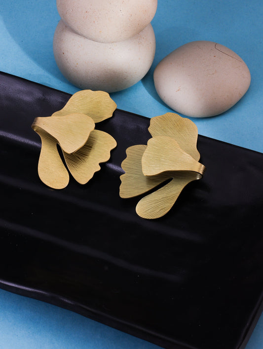 Gold Ginkgo Petal Earrings