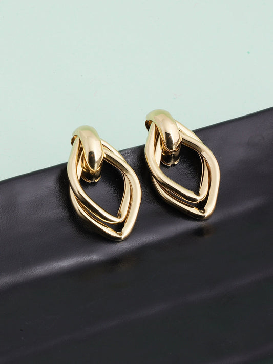 Geometric Link Drop Earrings