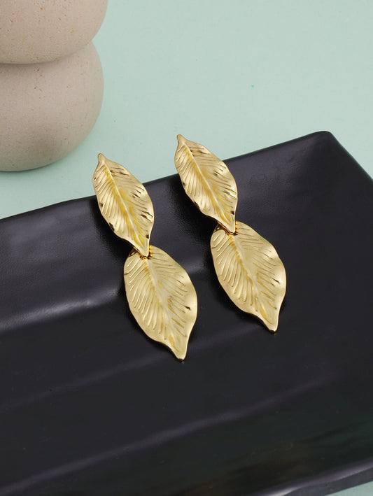 Gold Leaf Statement Earrings