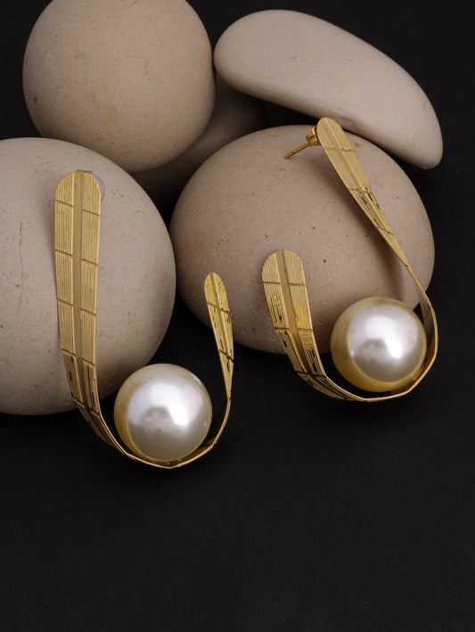 Designer Abstract Pearl Earrings