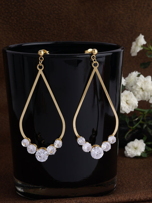 Teardrop Hoop Earrings With Crystals