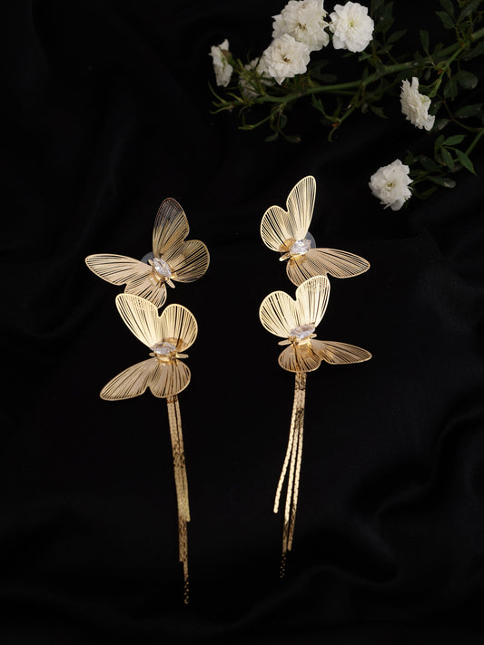 Butterfly Wing Long Drop Earrings