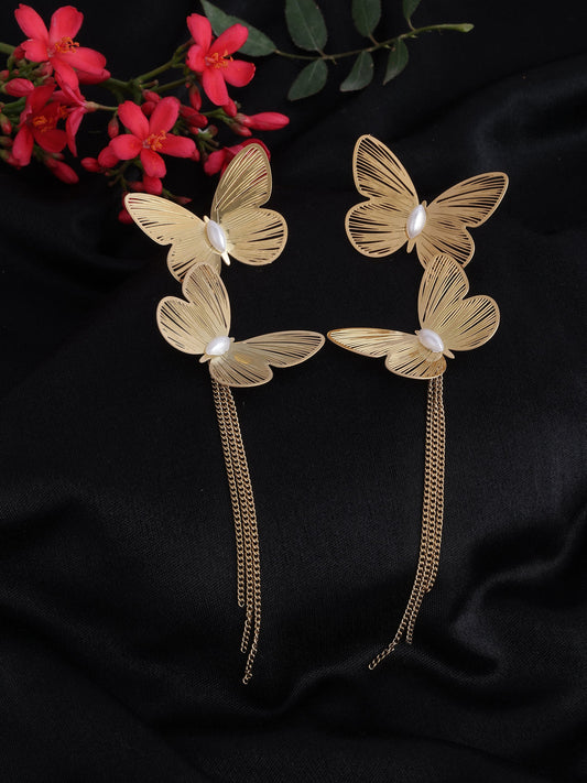 Layered Butterfly Gold Plated Earrings