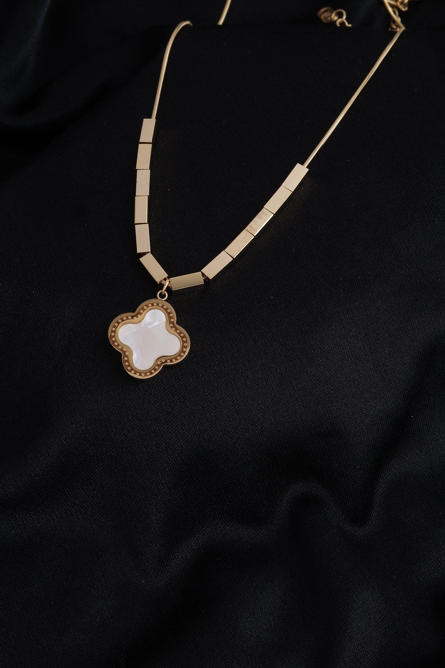 White Clover Charm Necklace