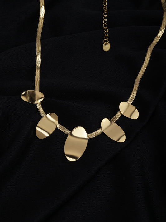 Gold Plated Pebble Necklace