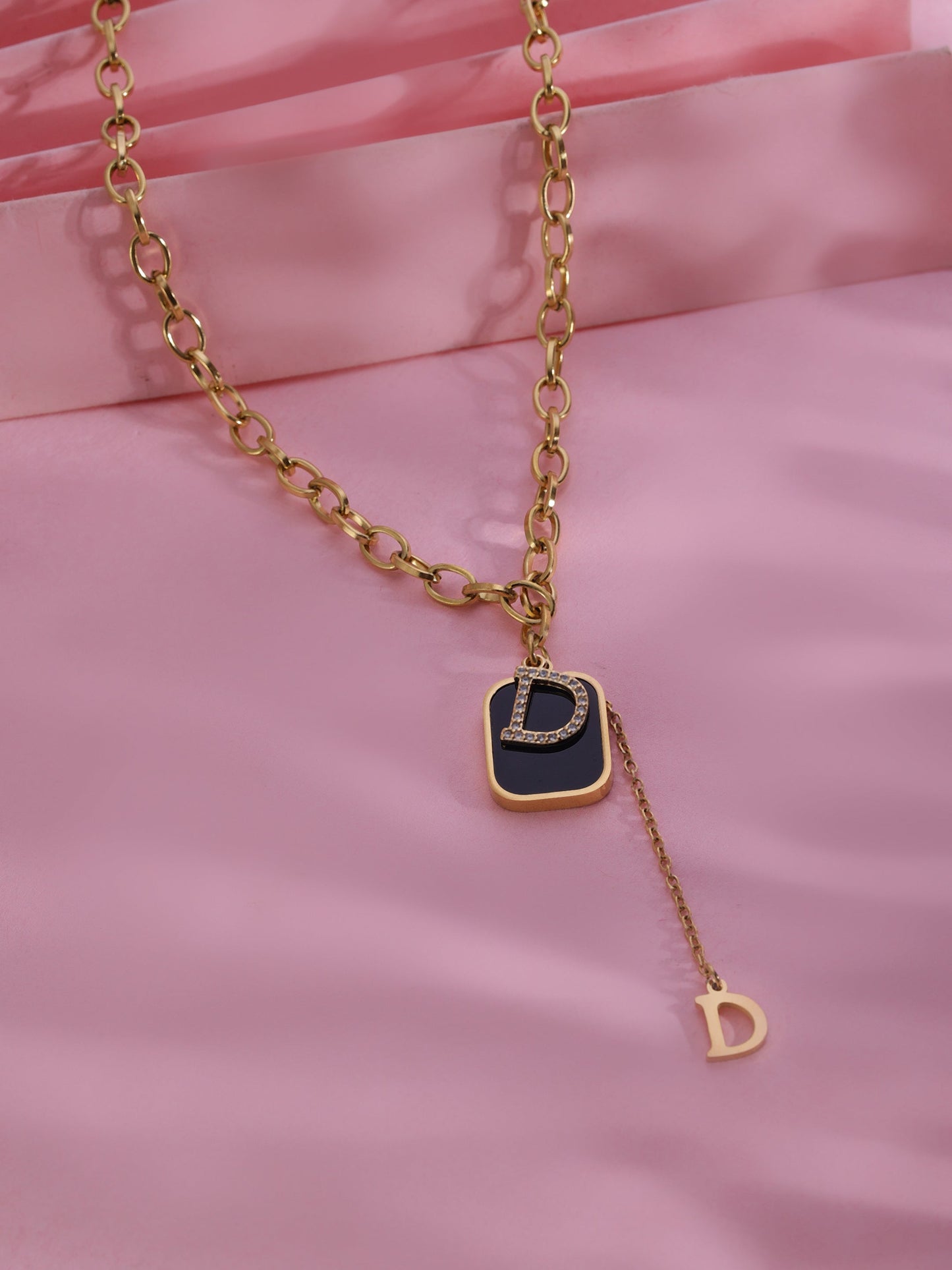 Gold-Plated Initial Pendant Necklace