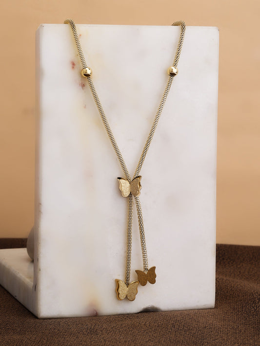 Gold Butterfly Pendant Necklace