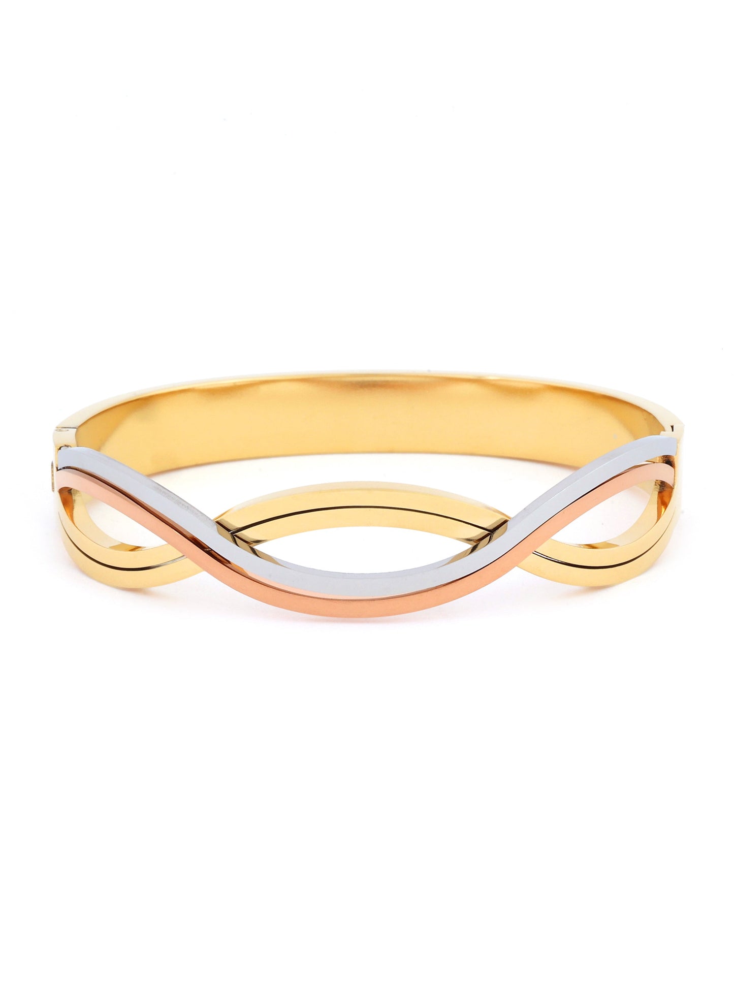 Tri-Tone Wave Infinity Bangle