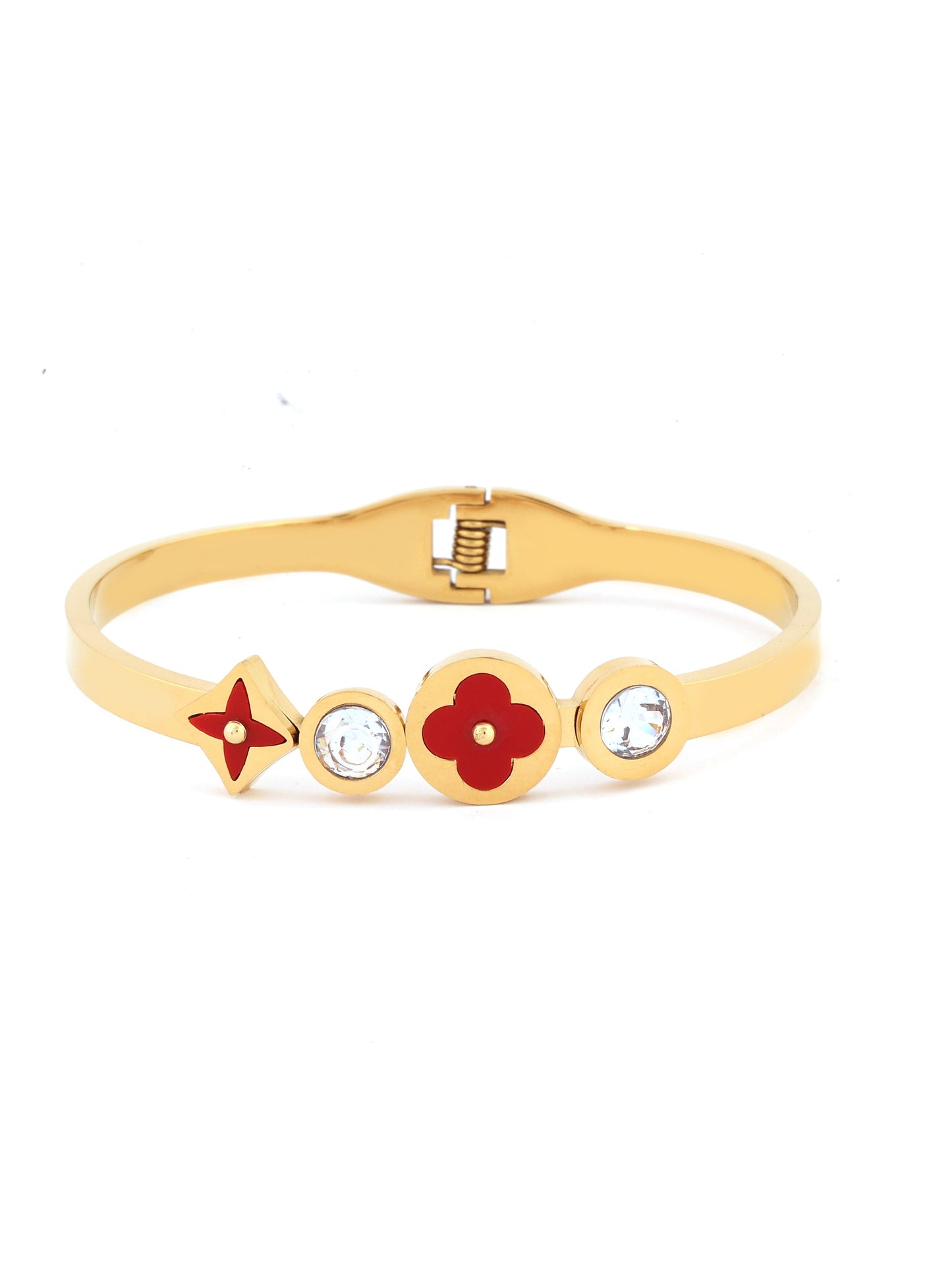 Red Enamel Clover Bracelet
