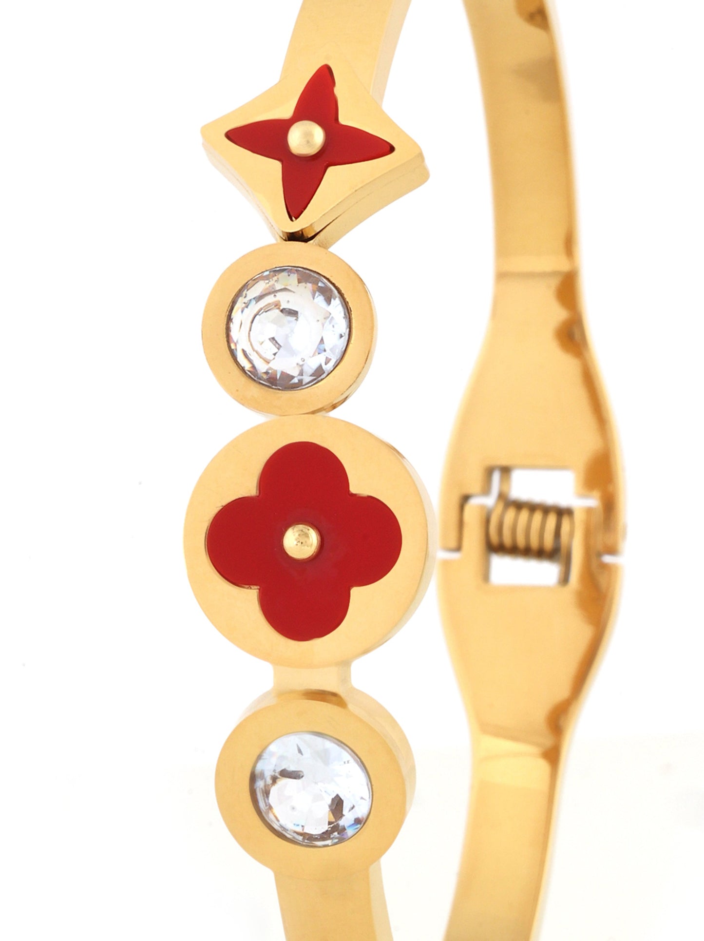 Red Enamel Clover Bracelet