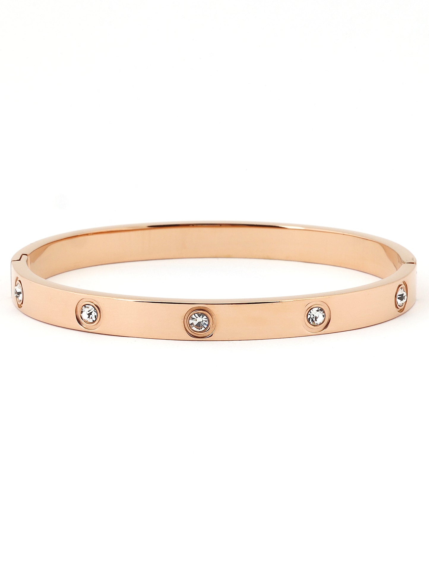 18k Rose Gold Plated Bracelet With American Diamond