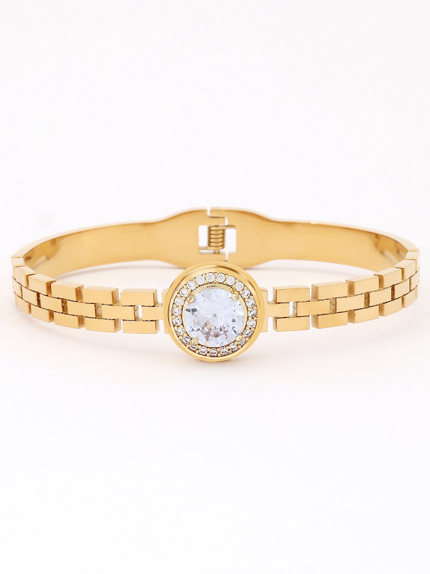 18k Gold Plated Round Crystal American Diamond Bracelet