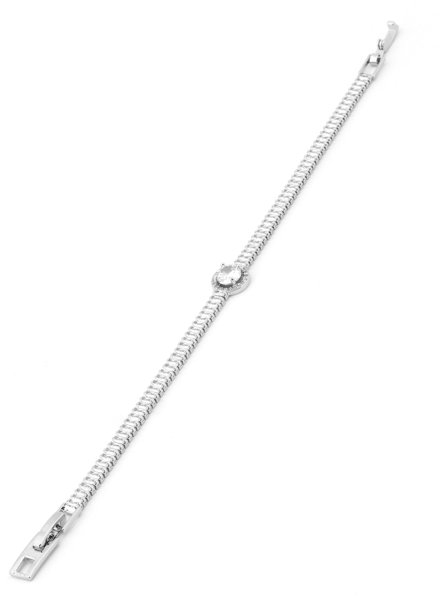 American Diamond Halo Charm Bracelet