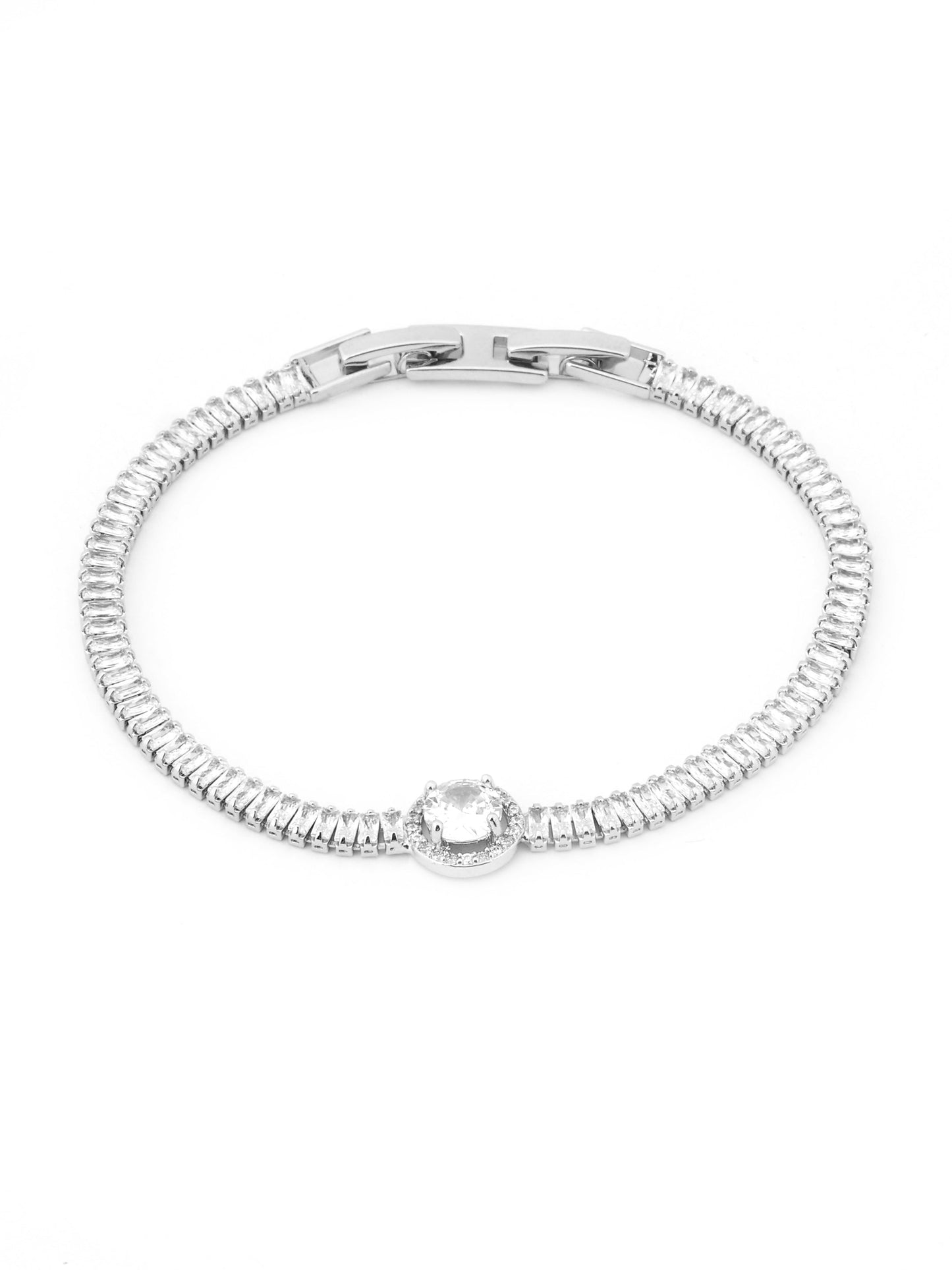 American Diamond Halo Charm Bracelet