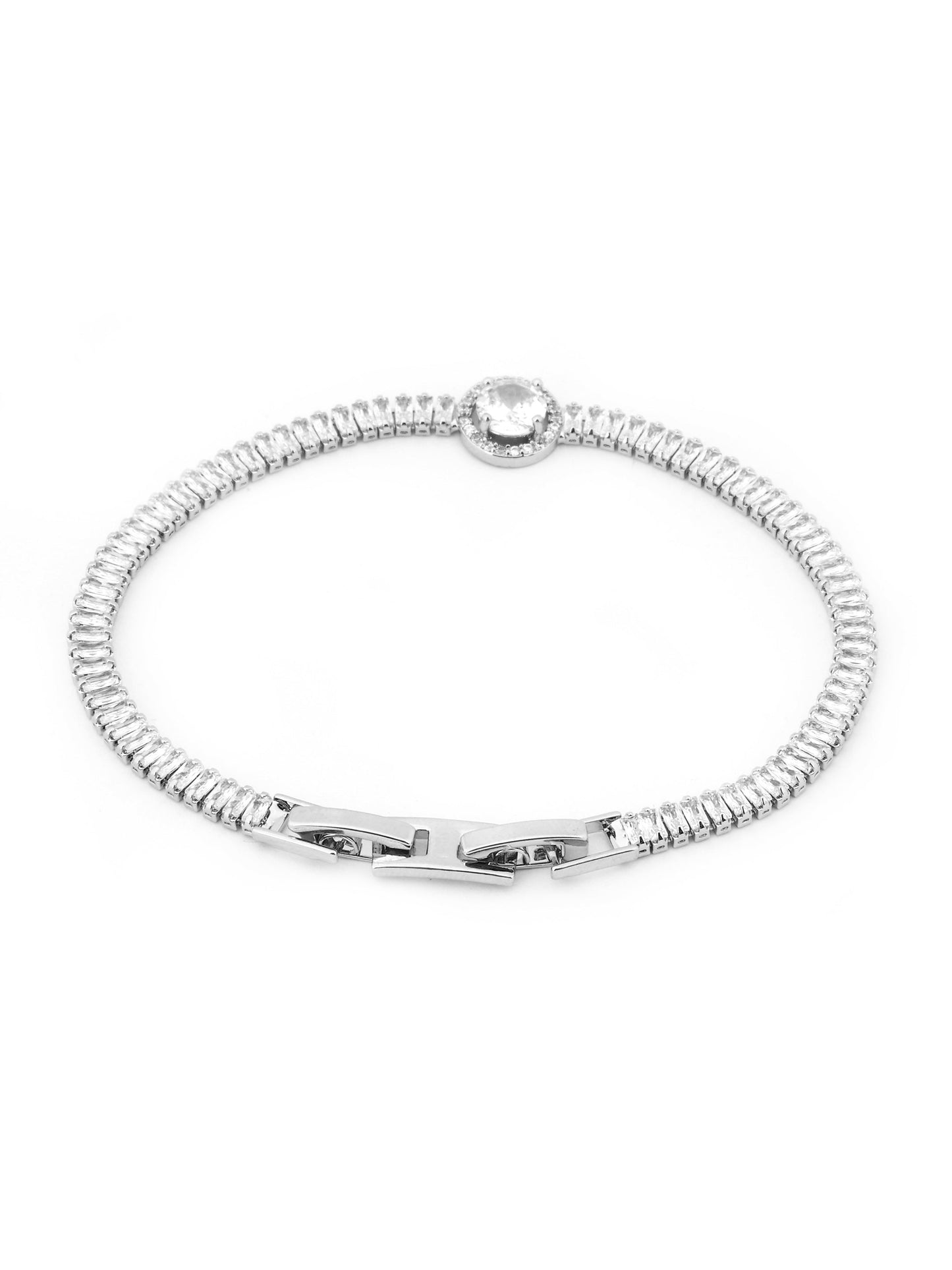 American Diamond Halo Charm Bracelet