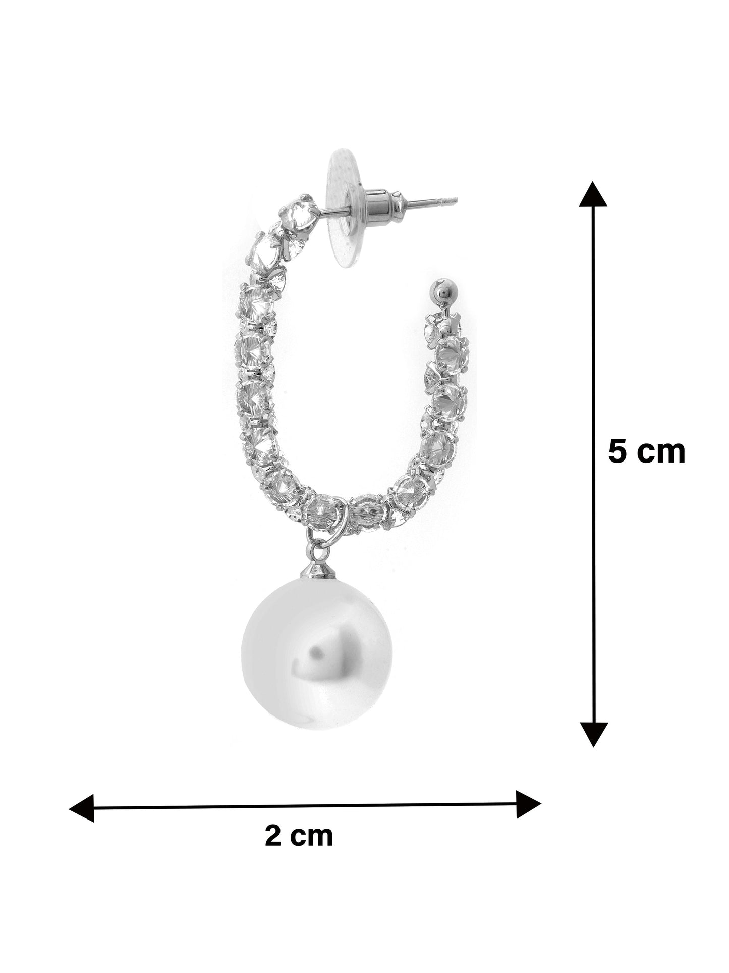 Statement Pearl and Crystal Hoop Earrings