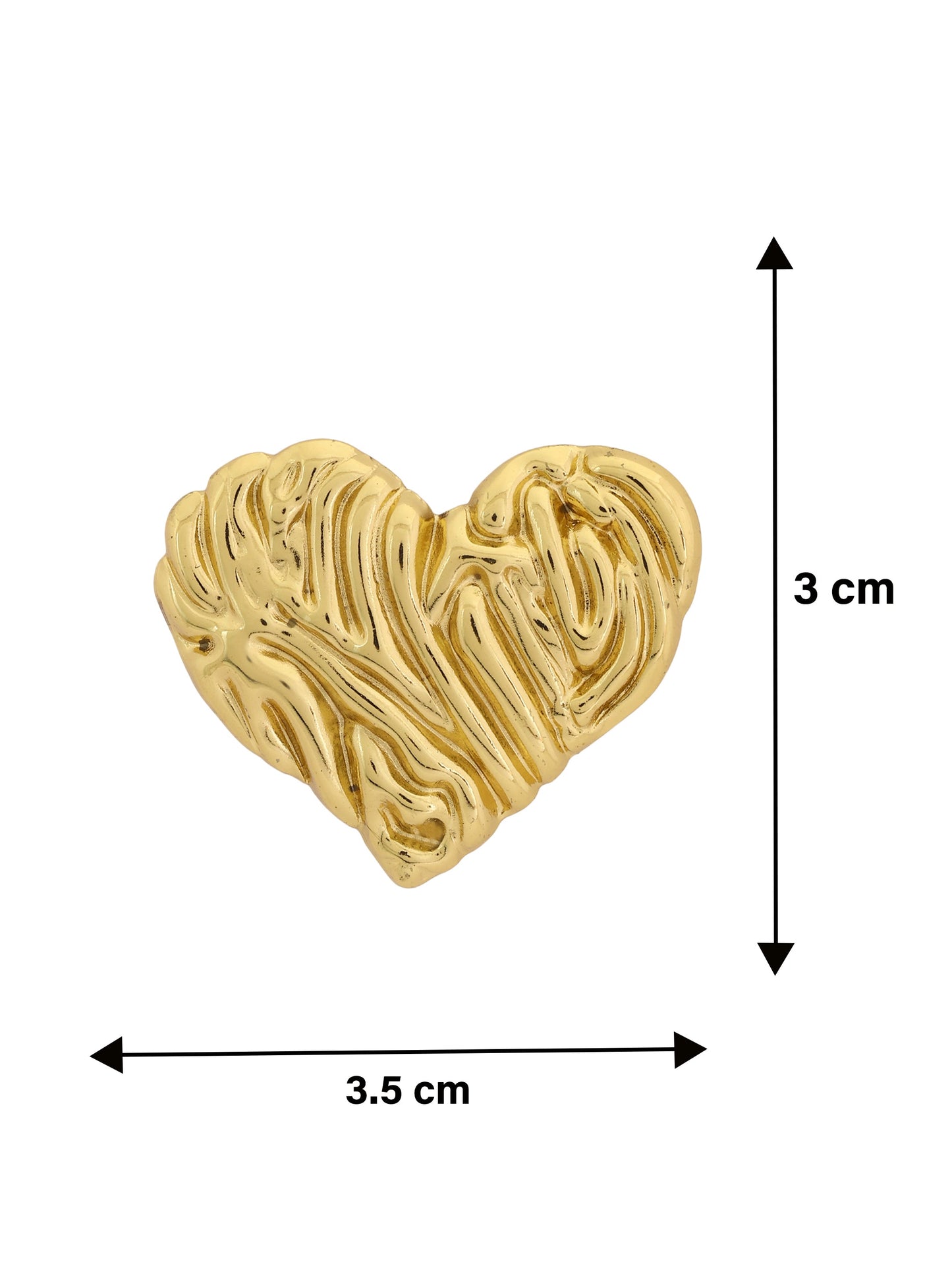 Gold Heart Chunky Studs