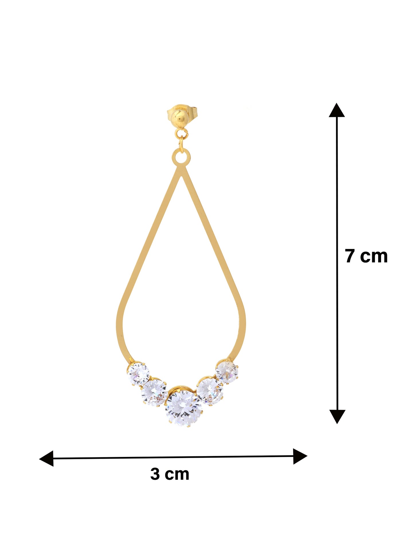 Teardrop Hoop Earrings With Crystals