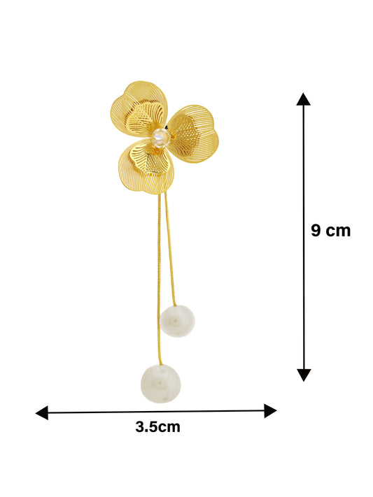 Pearl Tassel Flower Earrings