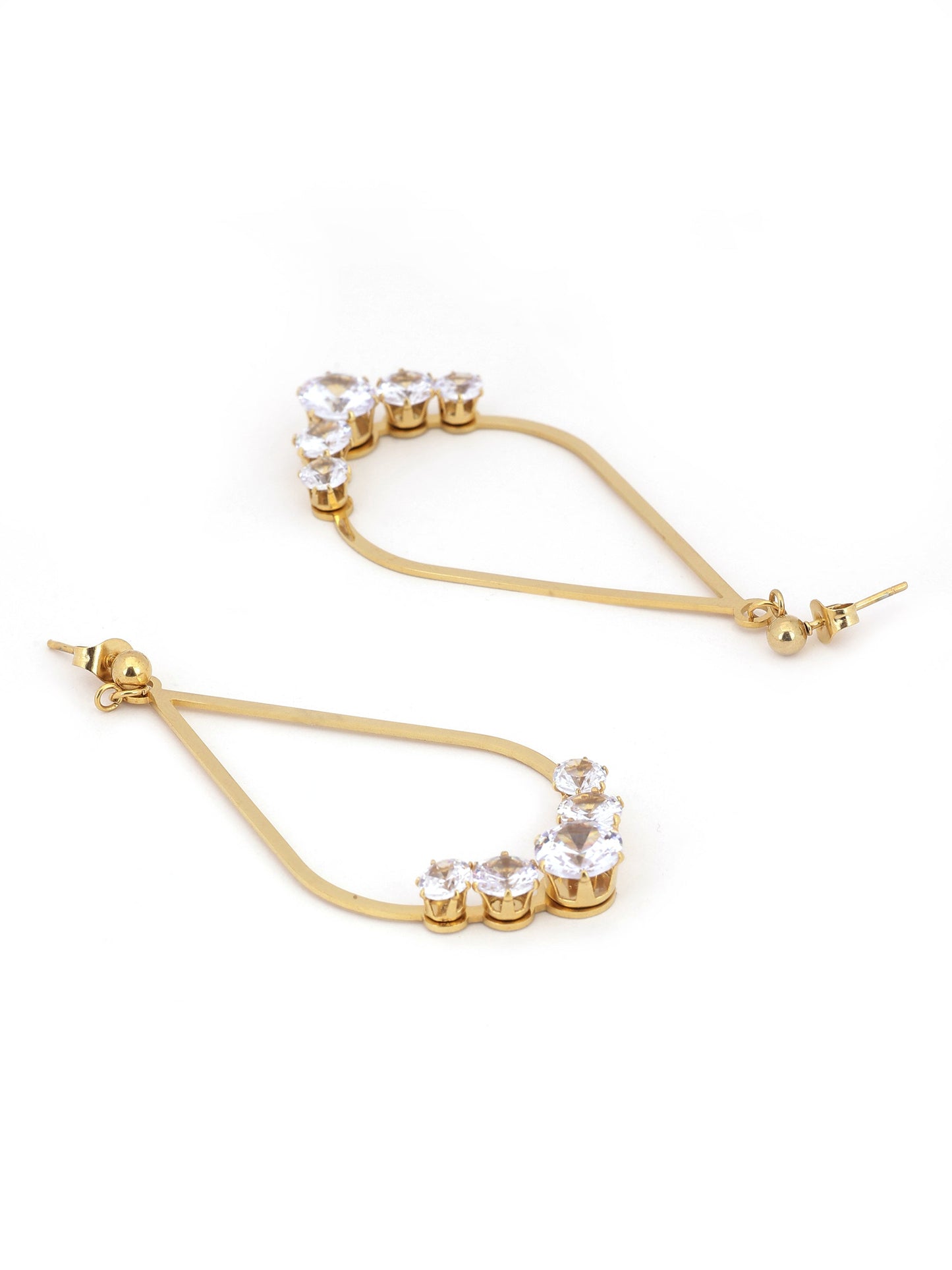 Teardrop Hoop Earrings With Crystals