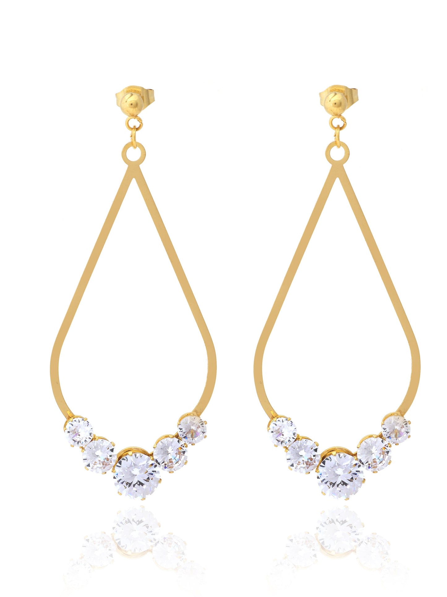 Teardrop Hoop Earrings With Crystals