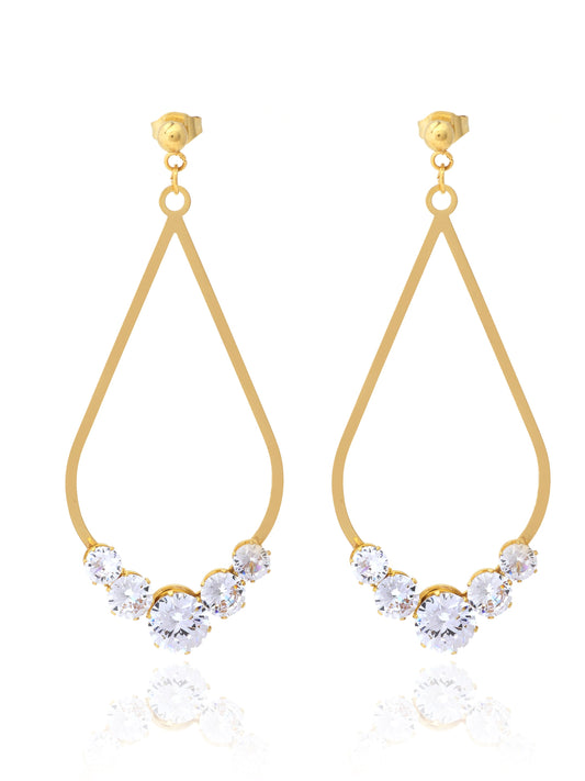 Teardrop Hoop Earrings With Crystals