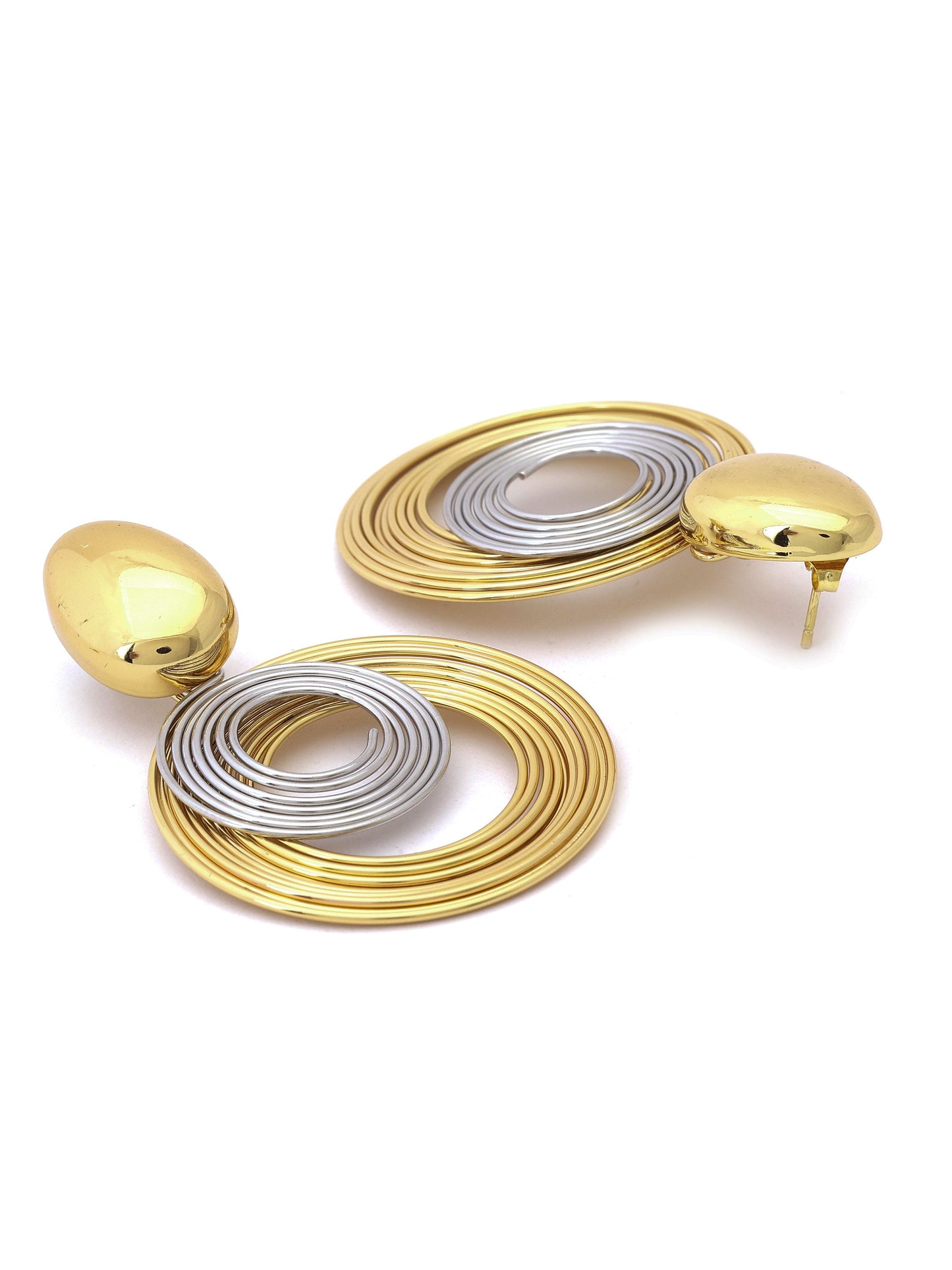 Gold & Silver Spiral Hoop Earrings