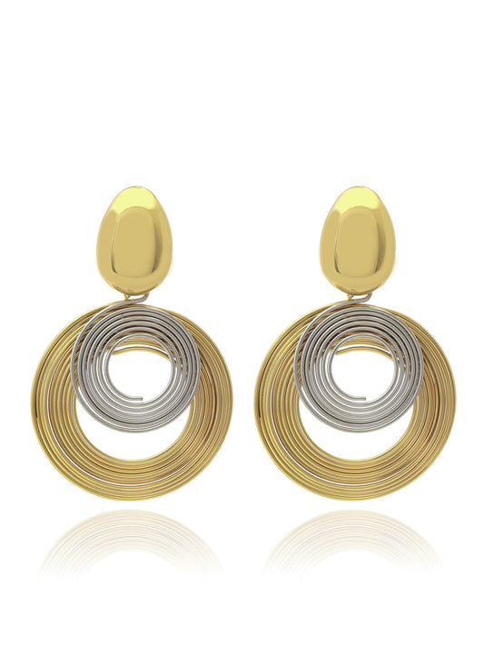 Gold & Silver Spiral Hoop Earrings