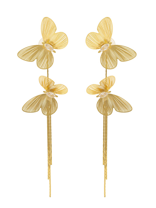 Butterfly Wing Long Drop Earrings