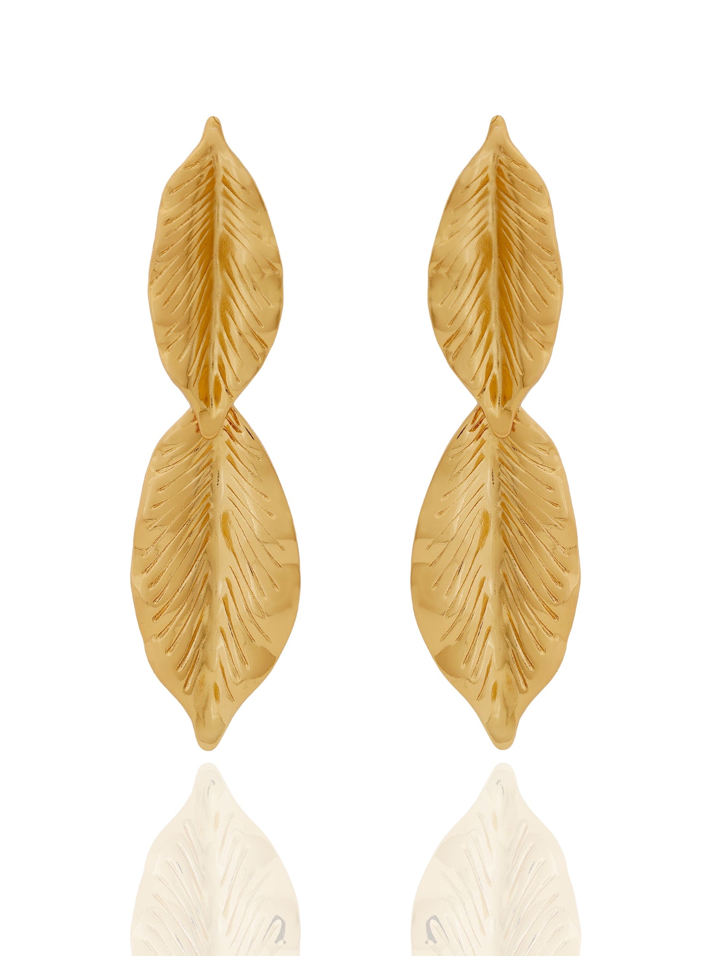 Gold Leaf Statement Earrings