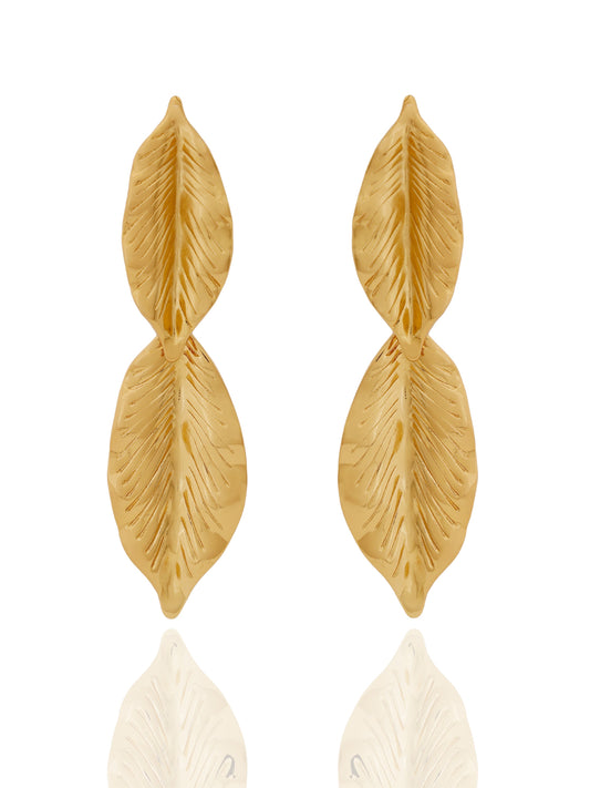Gold Leaf Statement Earrings