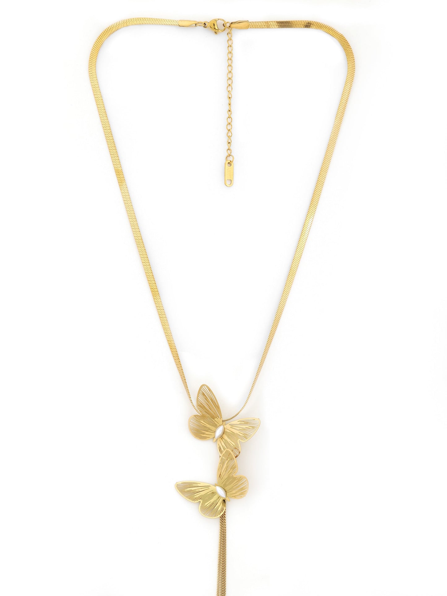 Twin Butterfly Cascade Necklace
