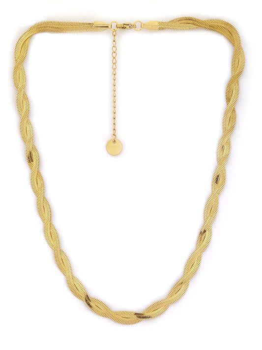 Gold Plated Twisted Chain Necklace