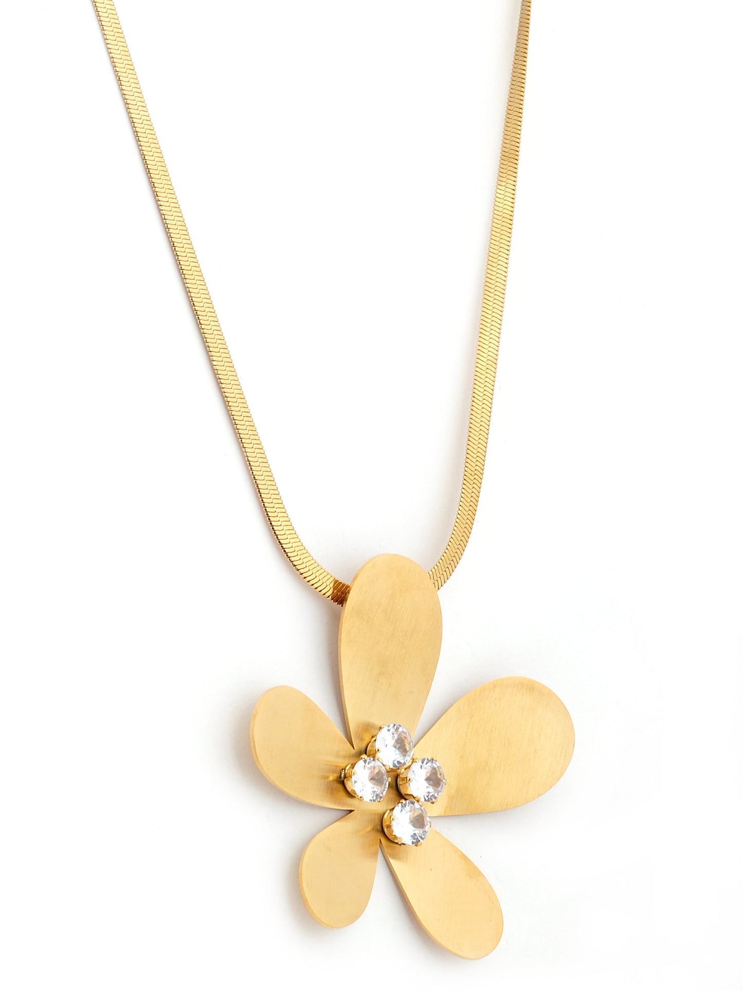 Floral Charm Necklace in Gold