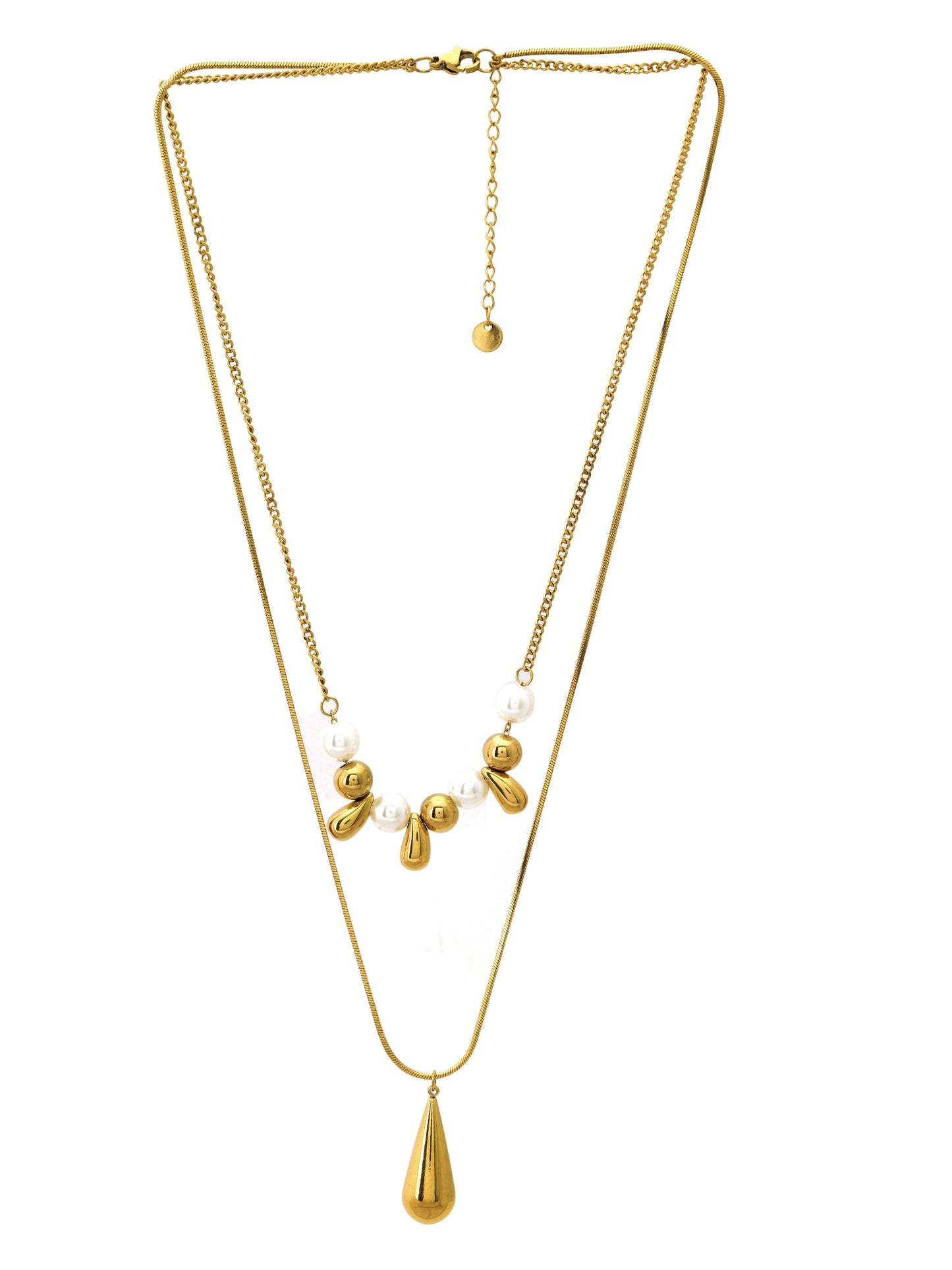 Double Layer Teardrop Pearl Necklace