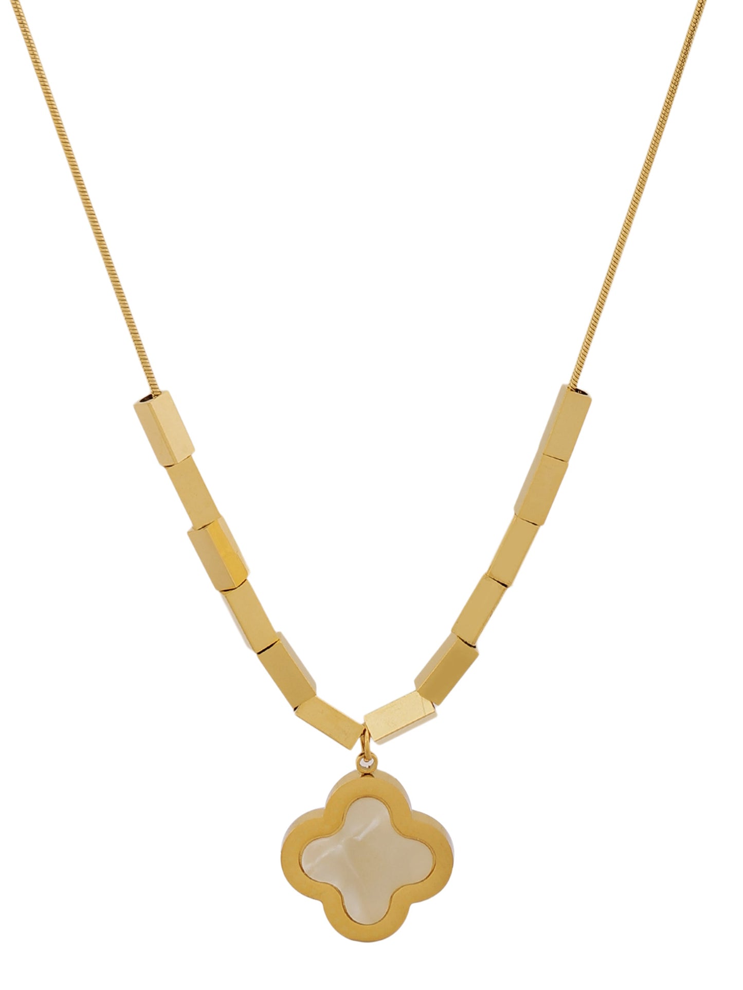 White Clover Charm Necklace