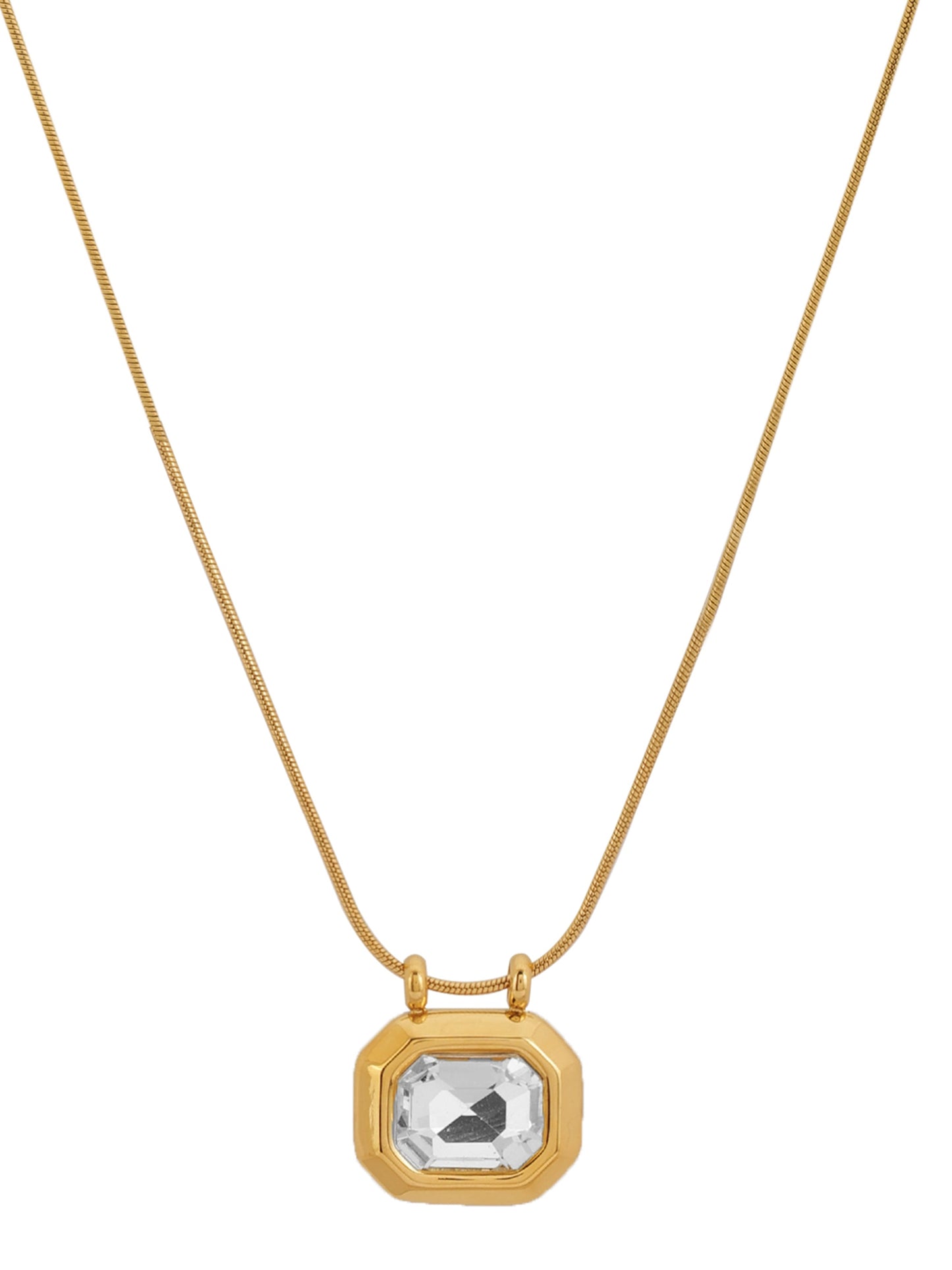 Octagon Stone Pendant Necklace