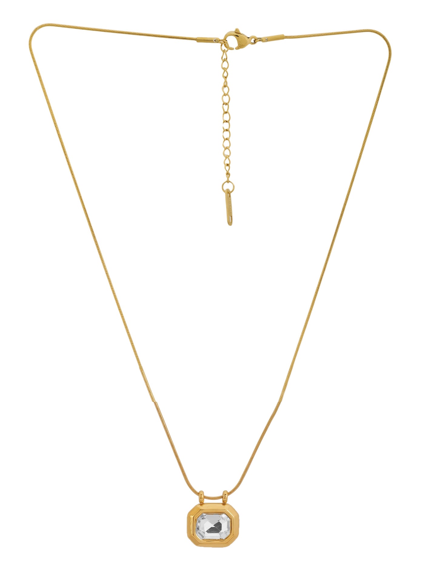 Octagon Stone Pendant Necklace