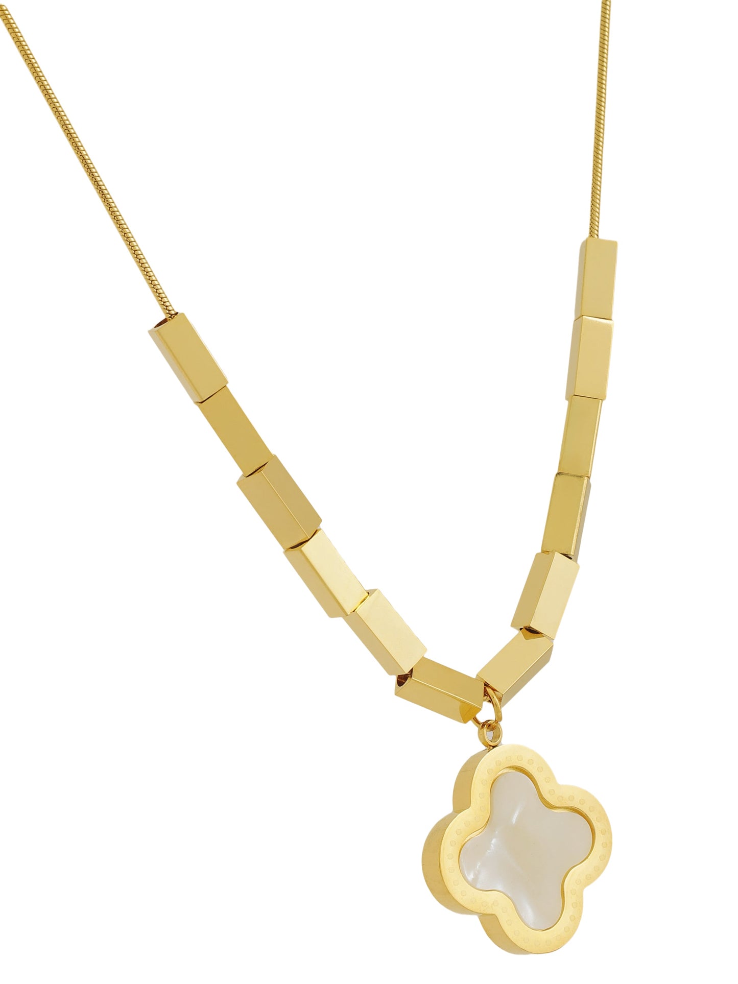 White Clover Charm Necklace