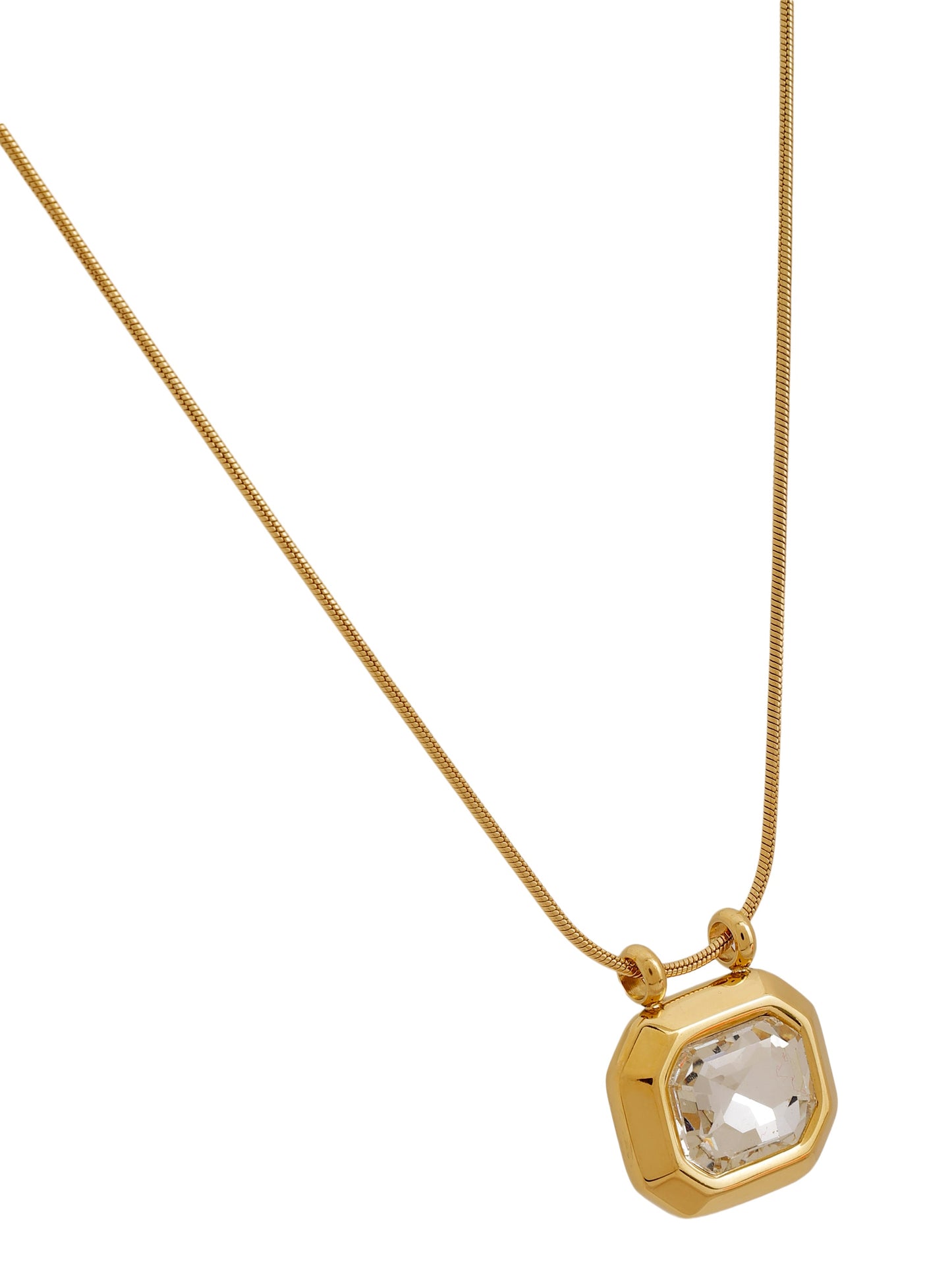 Octagon Stone Pendant Necklace