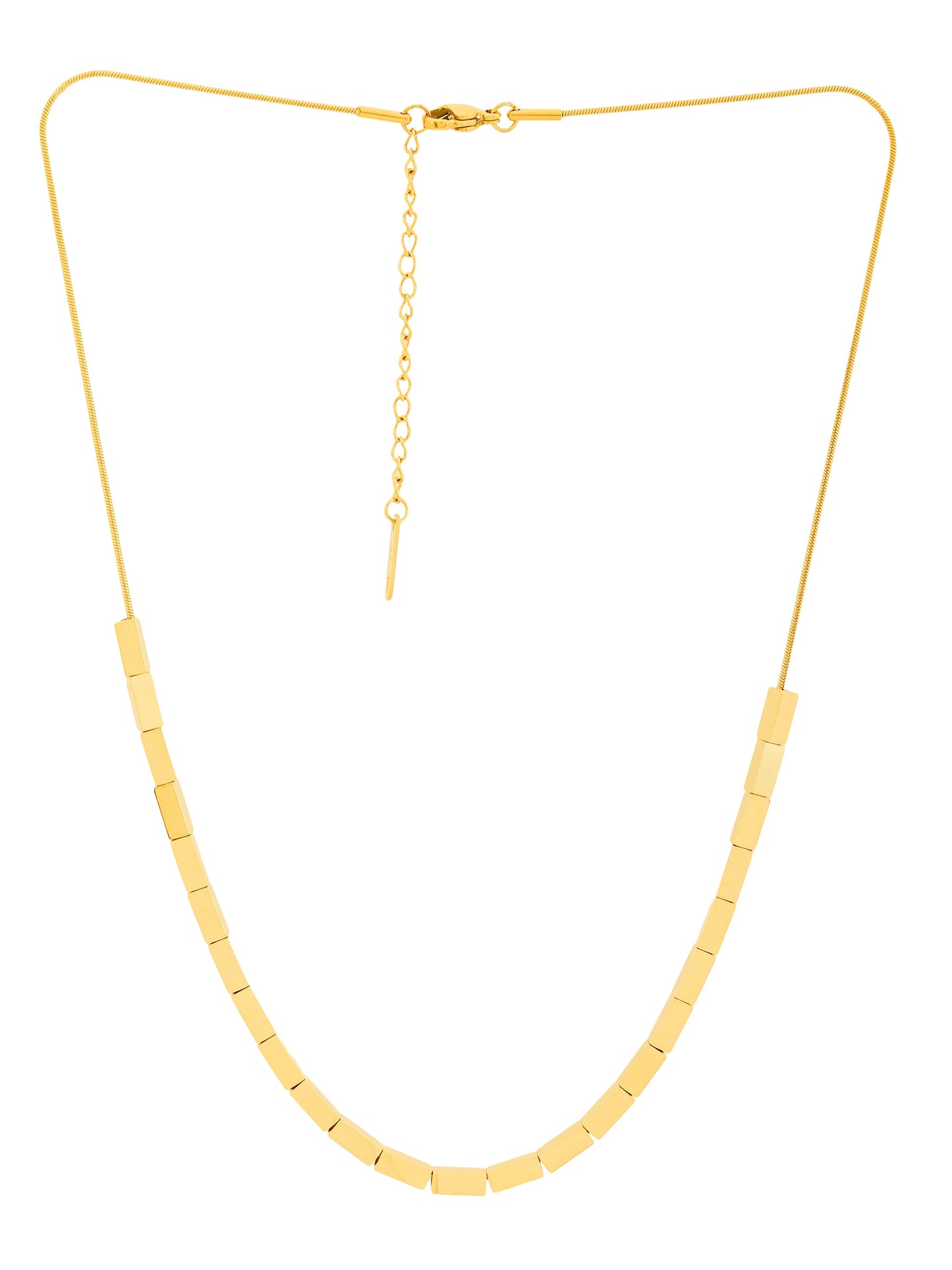 Elegant Gold-Plated Cube Necklace