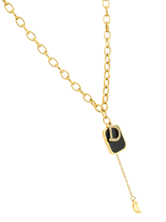 Gold-Plated Initial Pendant Necklace